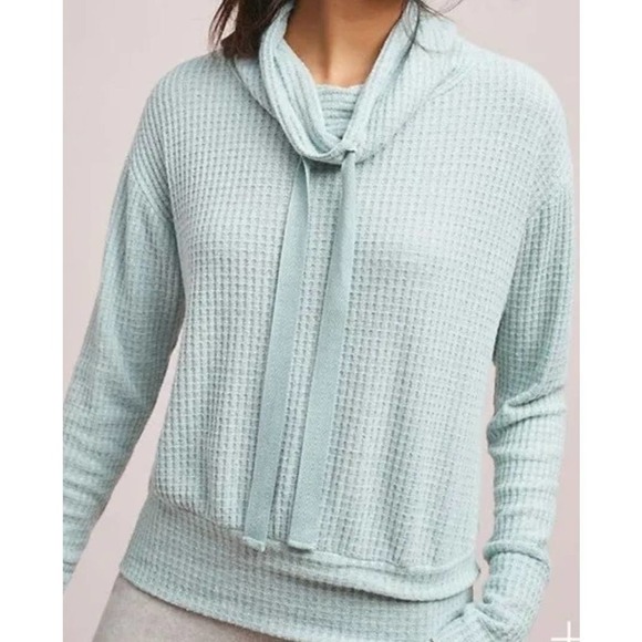 Anthropologie Tops - Anthropologie Saturday Sunday Whistler Waffle Pullover Mint green Size M